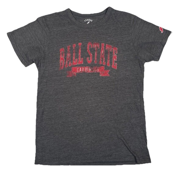 League Ball State University Cardinals Tee‎ Tshirt Adult Small Gray Unisex BSU - Picture 1 of 5